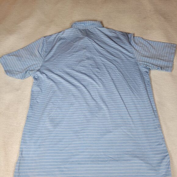 Peter Millar Polo Shirt Mens Blue Size XL Preppy Button Down Golf Striped Sports - Picture 14 of 15
